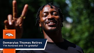 Demaryius Thomas announces retirement from the NFL Im honored and Im grateful [upl. by Setiram]