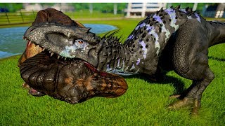 Indominus Rex vs T Rex Spinosaurus  Giganotosaurus Carcharodontosaurus  Dinosaurs Fighting [upl. by Dloniger779]