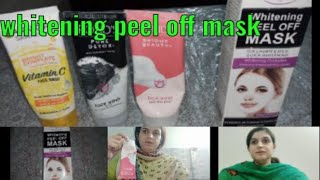 whitening peel off mask daily routine vlogPretty cowry Whitening peel off mask Review Demo [upl. by Herbst]