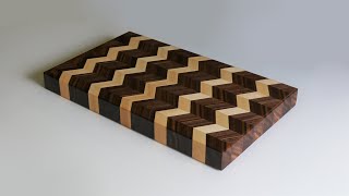 Making a 3D Chevron Patterned Cutting Board Tutorial [upl. by Maleki]