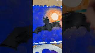 clip Painting bat details 🎨🦇 kidspainting halloweendecor beginnerfriendlys painting [upl. by Beata]