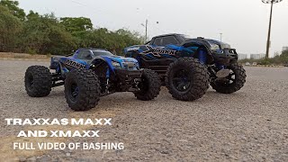 Traxxas Maxx vs XMaxx Ultimate RC Monster Truck Showdown [upl. by Amarillas427]