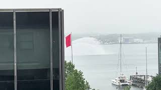 Tug Boat Halifax Harbour Water Cannons [upl. by Ylrehs986]