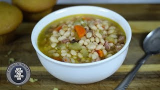 CROCKPOT HAM amp BEAN SOUP  MAKE IT EASY MONDAY [upl. by Bacchus]