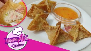 Easy CRAB RANGOON Recipe  Crab and Cream Cheese filled Wonton [upl. by Odele]