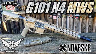 G101 N4 MWS Noveske GBB  Review amp Test Shot   Airsoft Review en Español [upl. by Ahsirhcal306]