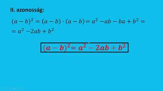 Algebra nevezetes azonosságok [upl. by Aicercul]