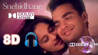 Snegithane Snegithane song 8D song alaipayuthe😇🥰❤ [upl. by Aekan]