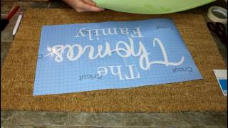 DIY personalized doormat using Cricut stencil vinyl [upl. by Sears128]