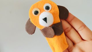 Dog Finger Puppet with Felt Fur Sheet ll easy craft ideas craftwraftshobhaviralvideo [upl. by Hervey]