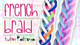 NEW French Braid Rainbow Loom Monster Tail Bracelet Tutorial  How To [upl. by Aroda]