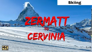 ZERMATT to CERVINIA  SKIING in Switzerland  Skiing from Switzerland to Italy  Matterhorn View [upl. by Gillead]