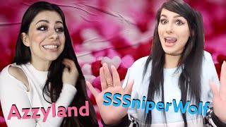 SSSniperWolf on Valentines Day met Azzyland [upl. by Gokey393]