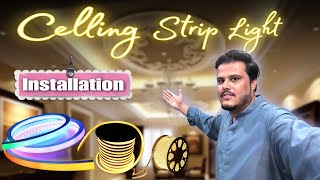 Celling Strip Light design How to Installing striplight decoration zamzamelectronicstradingllc [upl. by Theodor611]