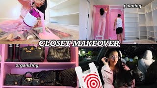 HUGE CLOSET MAKEOVER REORGANIZING  DECORATING MY CLOSET [upl. by Dnana]