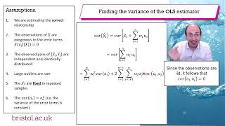 Variance of the OLS estimator part 2 [upl. by Carolyn]