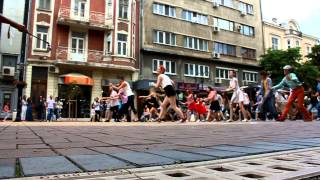 Shim Sham Flash Mob  Celebrating Frankie 100 in Bulgaria [upl. by Pancho477]