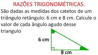 RAZÕES TRIGONOMÉTRICAS  P7  Calcule o valor de cada ângulo agudo desse triangulo [upl. by Venn]