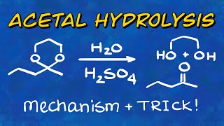 Acetal Hydrolysis Mechanism  EASY TRICK [upl. by Ellinad]