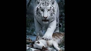 White tiger vs White Animals Lion Tiger Wolf gorilla Black panther [upl. by Llejk]