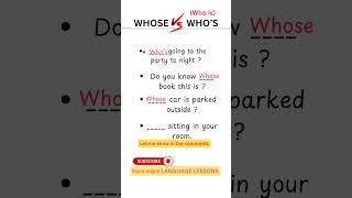 Whose vs whos learnenglish english grammar [upl. by Ruenhcs]