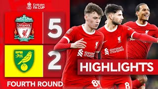 Connor Bradley Stars In Reds Win  Liverpool 52 Norwich City  Emirates FA Cup 202324 [upl. by Bryon]