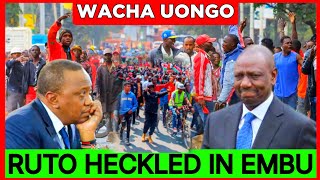 Kwenda Msaliti Ruto HECKLED amp CHASED by Angry Kikuyus infront of UHURU in Embu County Today [upl. by Segal66]