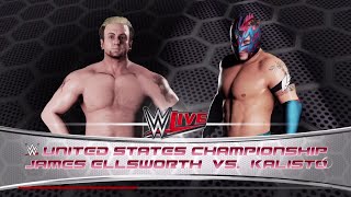 WWE 2K18 Kalisto VS James Ellsworth 1 VS 1 Tables Match United States Title [upl. by Tarrant]