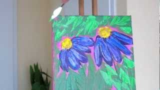 Tanja Bell How to Paint Echinacea Flower Acrylic Painting Blossom Daisies [upl. by Gunas210]