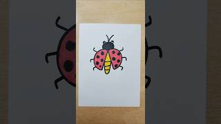 😊❤️ Drawing a ladybug from letter A ❤️art drawing satisfying tutorial [upl. by Htabazile]