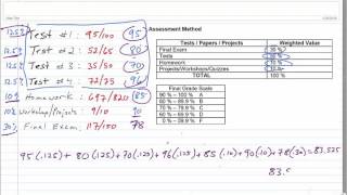 Calculating weighted grades [upl. by Bonner]