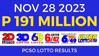 Lotto Result November 28 2023 9pm Complete Details [upl. by Cranston401]