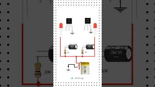 Simple Flip Flop LED Flasher Circuit with BC547 Transistor Easy Electronics Project shortsfeed [upl. by Olegnaleahcim]