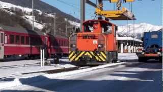 Die Rhätische Bahn in ScuolTarasp Januar 2011 [upl. by Niwdog]