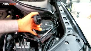 20112019 MercedesBenz GLE 350  How to Check amp Add Engine Coolant Antifreeze [upl. by Yerok]