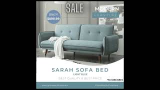 15 discount OWN THIS ELEGANT LIGHT BLUE SOFA BED ORDER NOW [upl. by Ditter691]