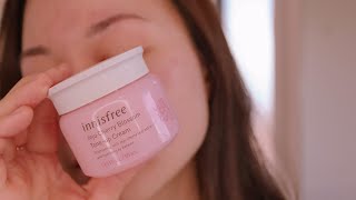 Quick No Makeup Fresh Look with Innisfree Cherry Blossom Toneup Cream See the before and after😱 [upl. by Ahsenroc103]