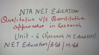 Quantitative vs Quantitative approaches in researchNET Educationbedmed [upl. by Mcclees]