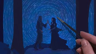 The Meeting of Thingol and Melian  Drawing The Silmarillion [upl. by Afatsum859]