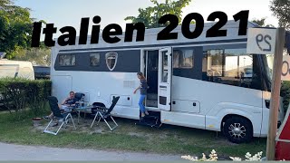 Vom größten Campingplatz Marina de Venezia zum Gardasee 2021  Italien Wohnmobil Urlaub  Vlog 4 [upl. by Annasus135]