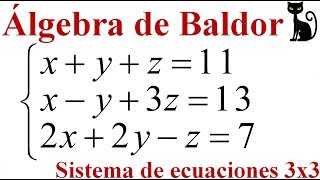 Sistema de ecuaciones 3x3 Determinantes Regla de Sarrus Baldor 1881 [upl. by Grinnell]