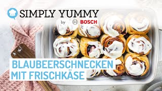 🫐💙 Blaubeerschnecken mit FrischkäseFrosting schwedisch und saftig  SIMPLY YUMMY Rezepte [upl. by Lou]