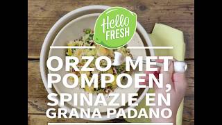 Orzo met pompoen spinazie en grana padano [upl. by Enaitsirk466]