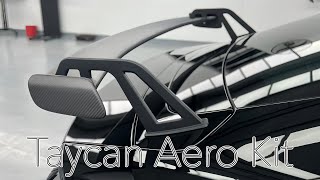 Did Porsches GT model take design inspirations from DMCs Taycan Carbon Fiber Aero Kit Spoiler [upl. by Yztim]