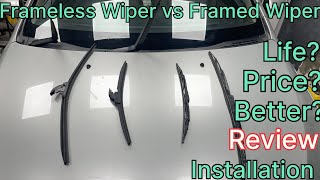 Frameless Wiper Vs Framed Wiper  Difference  Installation At Home Best Review  Upgrade in hindi [upl. by Raddatz]