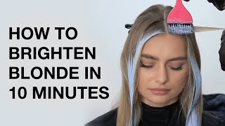 How to Brighten Blonde in 10 Minutes  High Impact Balayage Hair Technique  Kenra Color [upl. by Kosak845]