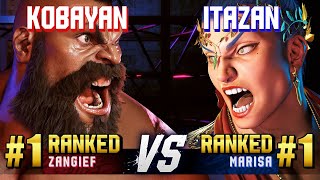 SF6 ▰ KOBAYAN 1 Ranked Zangief vs ITAZAN 1 Ranked Marisa ▰ High Level Gameplay [upl. by Anert778]