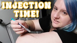 HOW TO inject COPAXONE into upper arm  FOR MS VLOG [upl. by Hylan880]