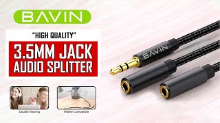 BAVIN AUX20 35mm Jack Audio Splitter 25cm Length Wire W 35mm Input amp 2x 35mm Output [upl. by Helyn484]