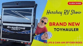 New Riverstone Legacy Toyhauler 4513DST Tour Hershey RV Show 2023 Fulltime RVer Forest River [upl. by Gney]